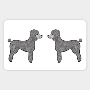 Poodles in Love - cute and fun dog design - light colors Sticker